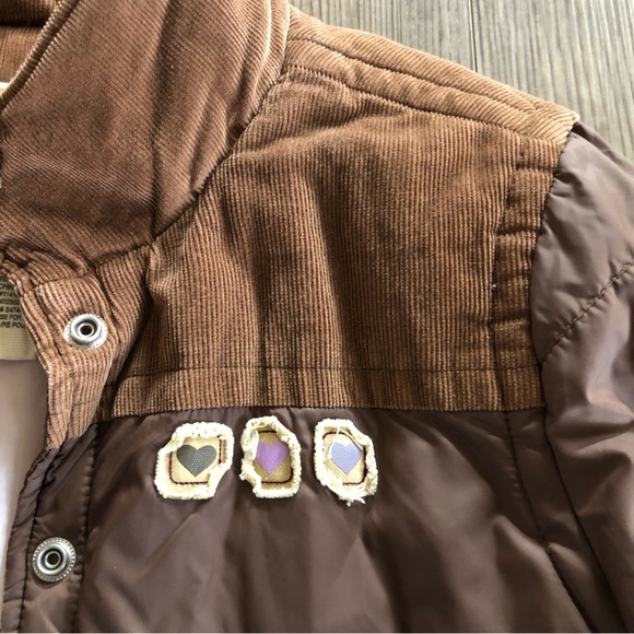 Roxy retro/vintage inspired button up jacket with corduroy & art nouveau graphic - Picture 6 of 15